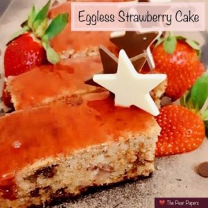 Eggless Strawberry Cake